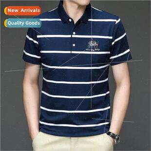 sleeved 2022 striped summ lapel short polo Men shirt