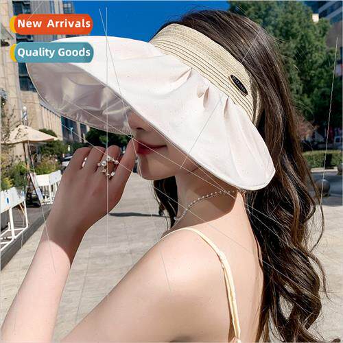 2023 new straw hollow top sun hat tassel straw hat lerary fo