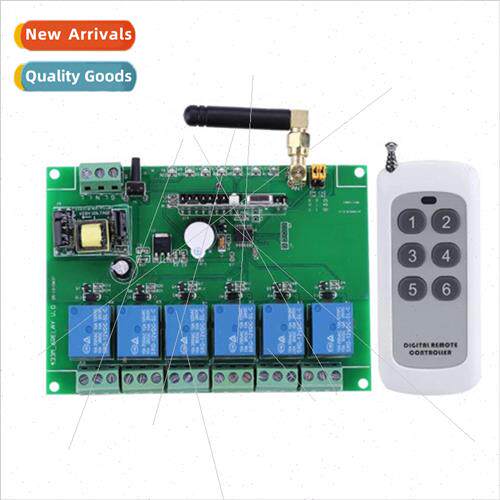 433MHZ 6-way relay module RF relay board 110-240V wh remote