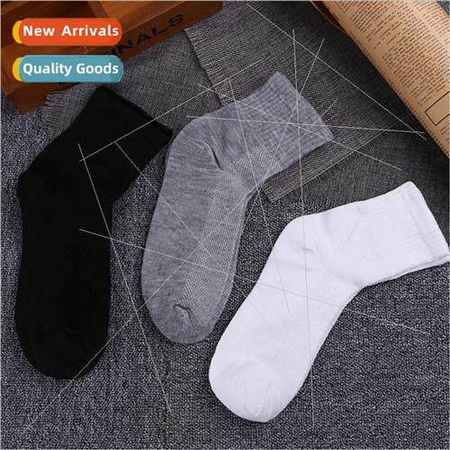 Spring summer new men thin cotton socks mesh breathable mid-