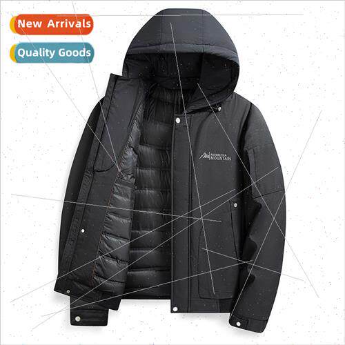 Men down cotton jacket 2023 winter new nd removable cap cott