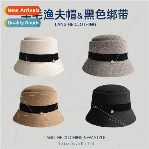 Wool fisherman hat ladies Korea  fall winter fashion show fa