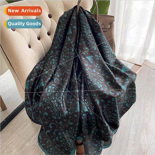2022 Korea  large scarf art flower simulation silk scarf fem