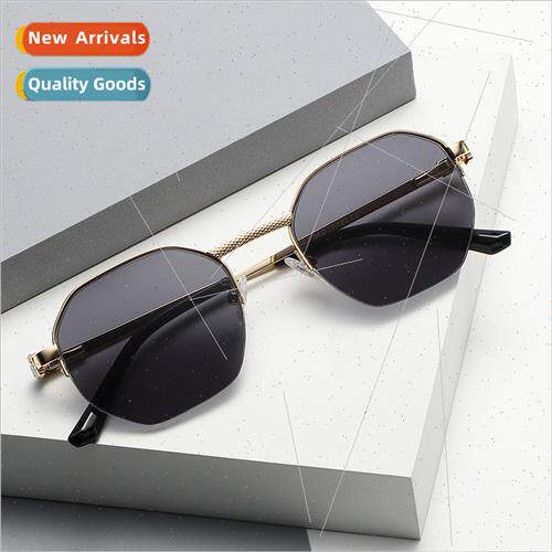 New oval half-frame sunglasses leisure travel men women wear