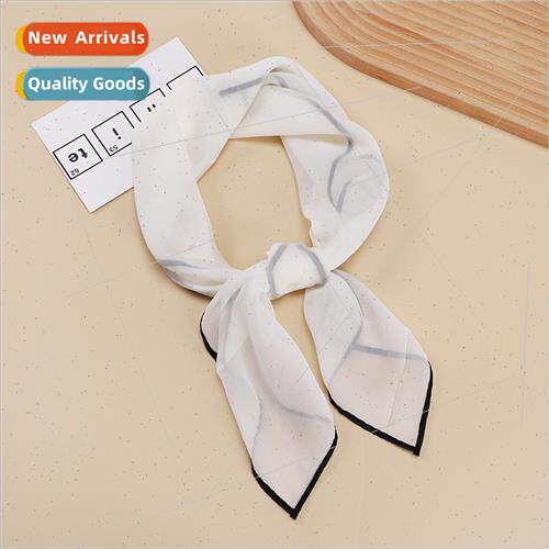 22 new simulation silk scarf women  simple wind solid color