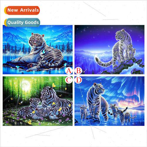 Full diamond tiger a family diamond painting living room ani