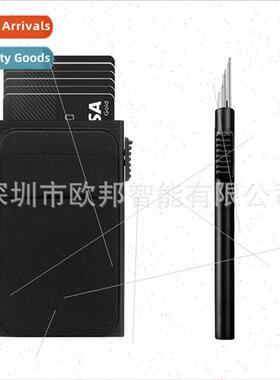 New aluminum alloy card case wh double back stickers change