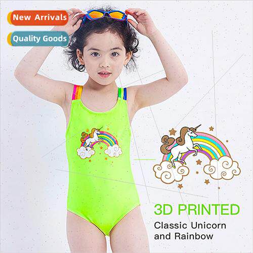 Childrens swimsu girls one-piece triangle swimsu cute baby b
