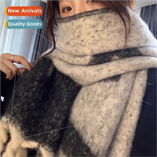 Mohair scarf female winter 2023 new Korea senior sense thick