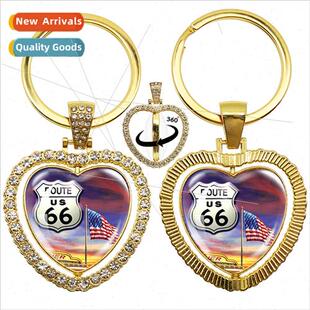 Personalised art new route 66 motorbike car double-sided lov