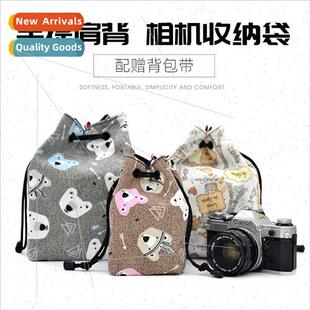 Cartoon Canvas Camera Organizer Camera Bag Microsingle Camer