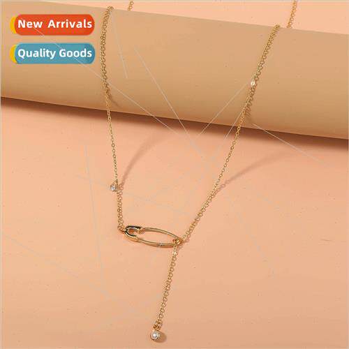 Europe necklace vintage niche collarbone chain paper clip si