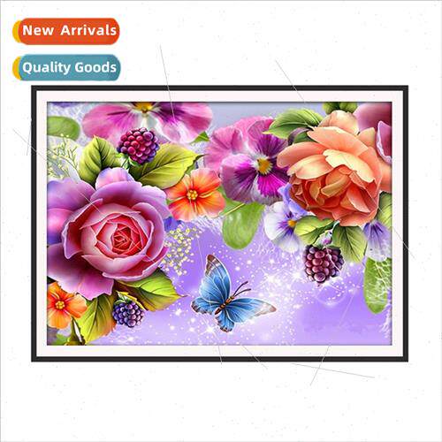 Diamond painting butterfly flowers full round diamonds paste