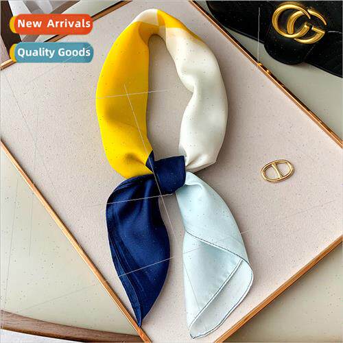 Small square scarf women new printed simulation silk clothin