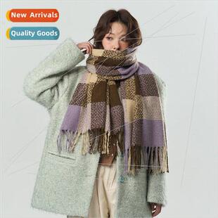 female warm wool winter colorfu Knted atmosphere scarf