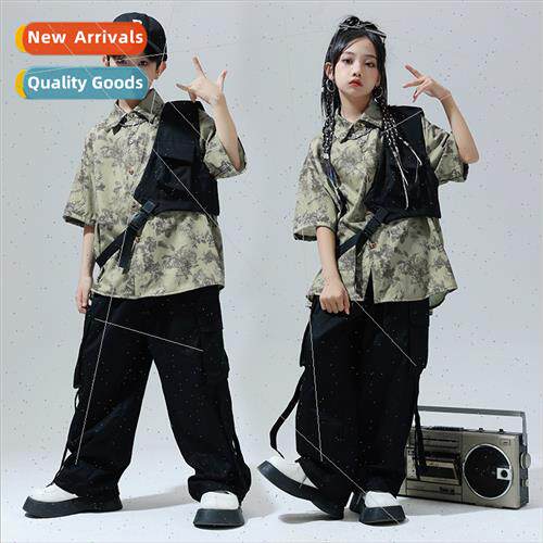 Set Dance Kids  Cool Vest Shirt Work Pants Su Boys Girls Hip