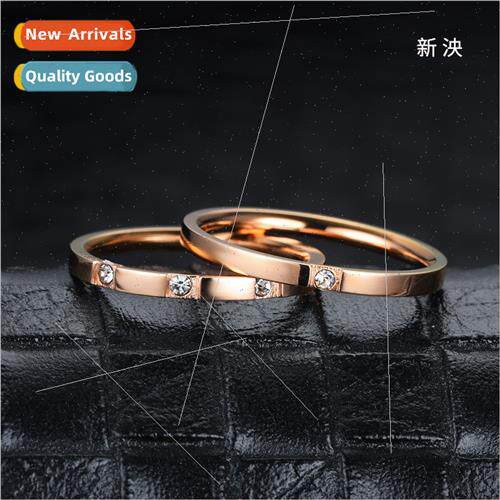 New fashion stainless steel wh diamond ring female Korea  cr