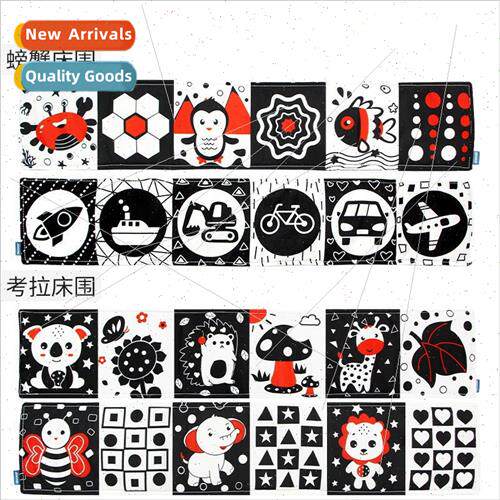 New black whe double-sided crib cloth book baby tear not rot