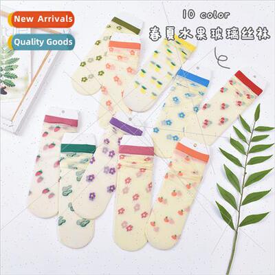 New stacked socks ice ice socks summer ultra-thin sweet girl