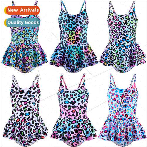 2023 Europe Leopard Childrens Swimsu Girls One-piece Princes