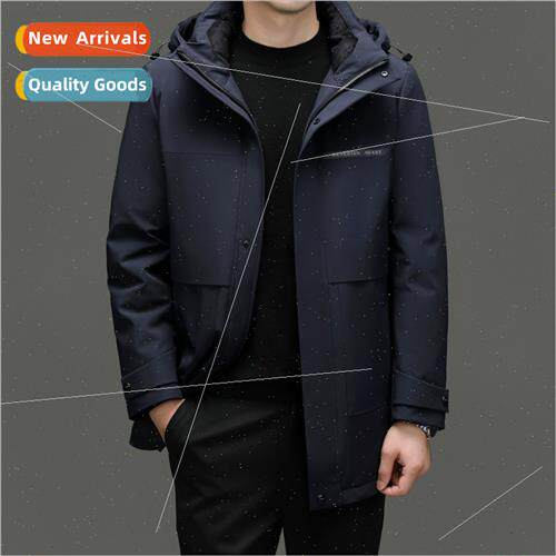 Whe goose down men medium-length down jacket men winter 2023