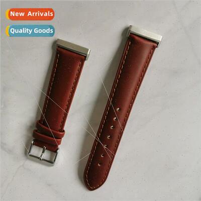 适用fitbit versa3 oil wax grain leather strap sense sports b