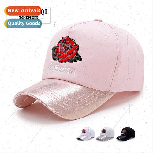Autumn new women hats embroidered sequins rose baseball cap