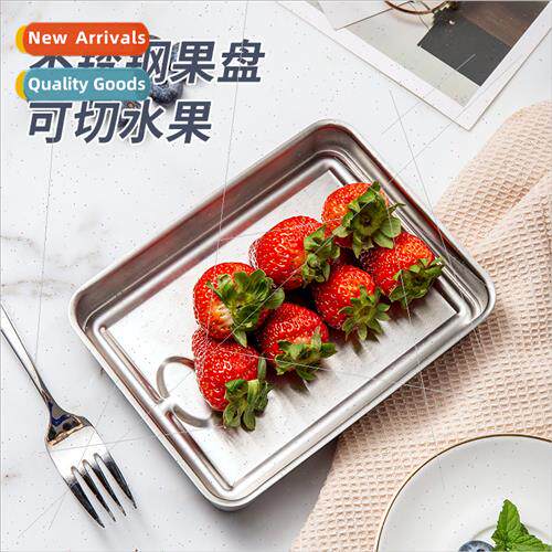 Stainless steel tray creative serving sushi flat bottom plat