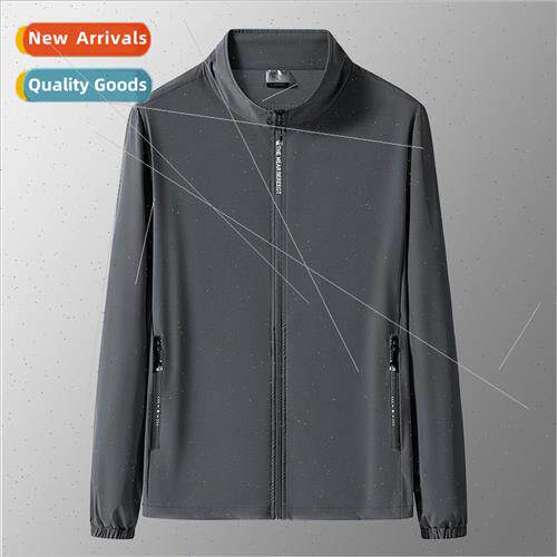 2023 Ice silk quick dry sunscreen clothing men summer collar