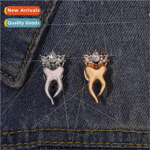 Cartoon creative fun teeth micro-encrusted badge scarf buckl