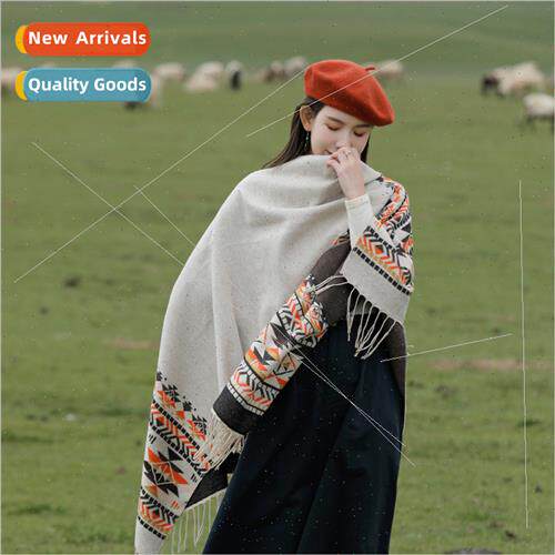 Retro ethnic Yunnan travel open scarf large shawl fall winte