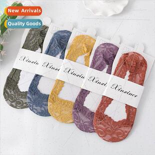 vintage lace pure Boat sole women cotton socks
