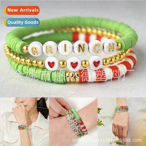 New grinch boho bracelet diy christmas grinch soft ceramic s