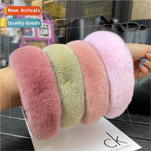 Real otter rabb hair bfur hair card Korea  ins hair accessor