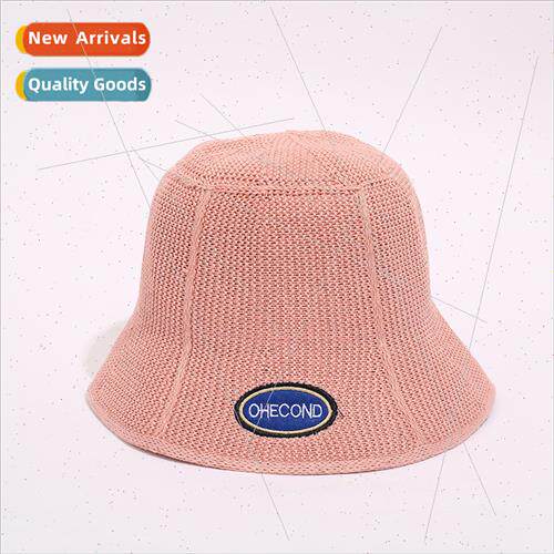 Korea  women hat embroidered letters woven breathable fisher