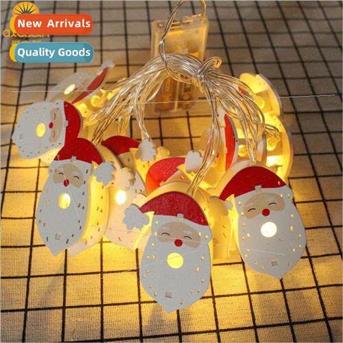 Santa Claus colorful lights string snowman iron painting lig