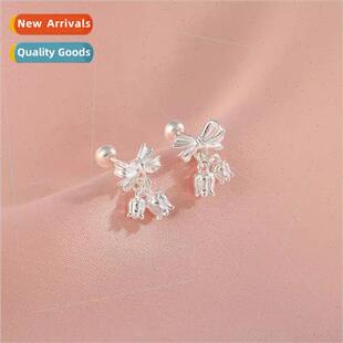 Female che Bell Bow Small Earrings Orchid Swe Screw