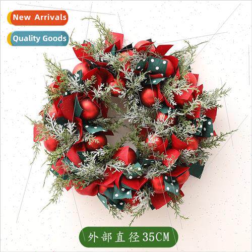 75cm Christmas wreath wh flocking snow powder wh LED lights