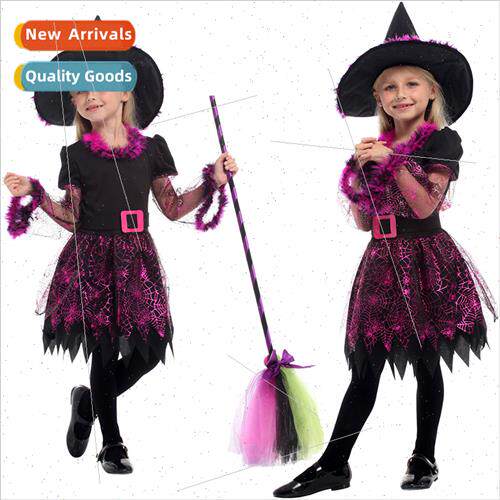 Halloween Cosplay Costumes Kids Magic Wch Dress Poncho G-026