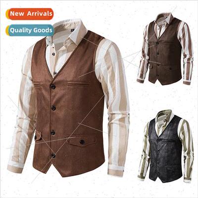 V-neck suede single-breasted jacket undershirt undershirt M7