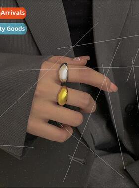 S925 silver simple glossy open ring female Korea hundred nic