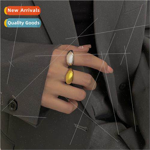 S925 silver simple glossy open ring female Korea hundred nic