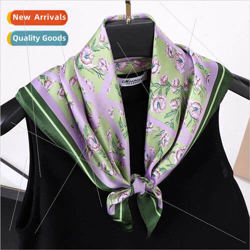 70 small square scarf silk scarf elegant retro floral print