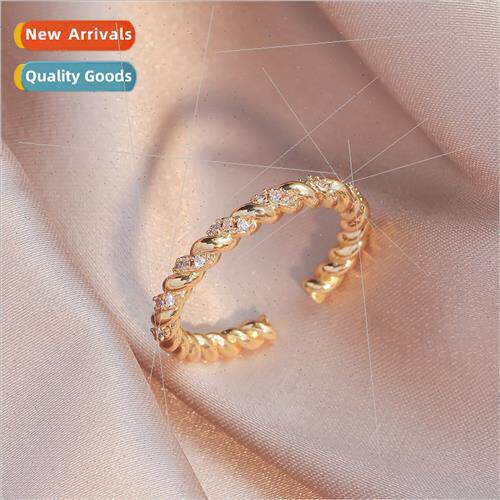 Braided twist open ring female niche index finger finger rin