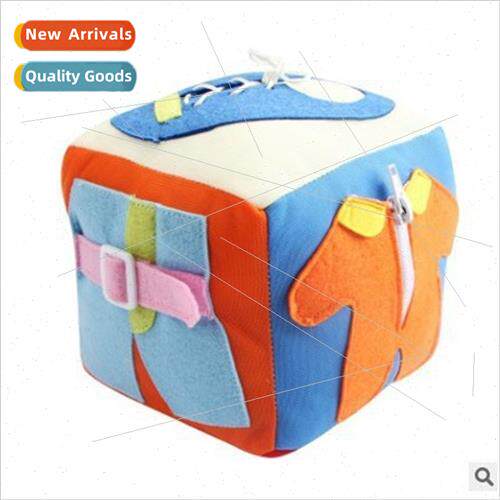 Children plush building block toys insert buckle wear shoela