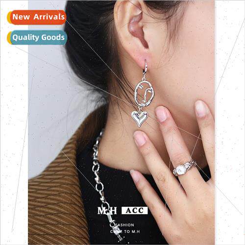 Abstract human face love long earrings female simple 925 sil