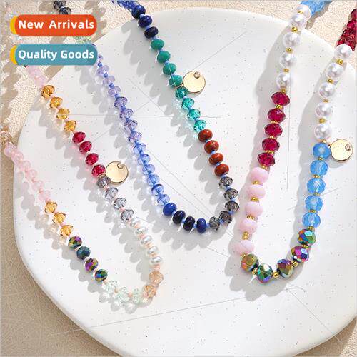 Gorgeous Colorful Beaded Necklace Women Europe Summer Ombre