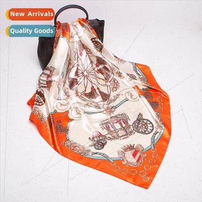 2022 new simulation silk scarf women 0cm satin large square