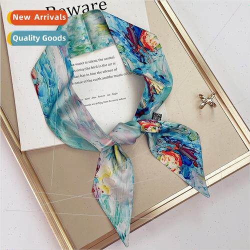 New simulation silk long neckerchief female ~ hundred wh sat