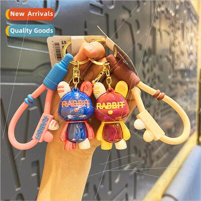 Cartoon plating standing rabb bag charm key chain small doll
